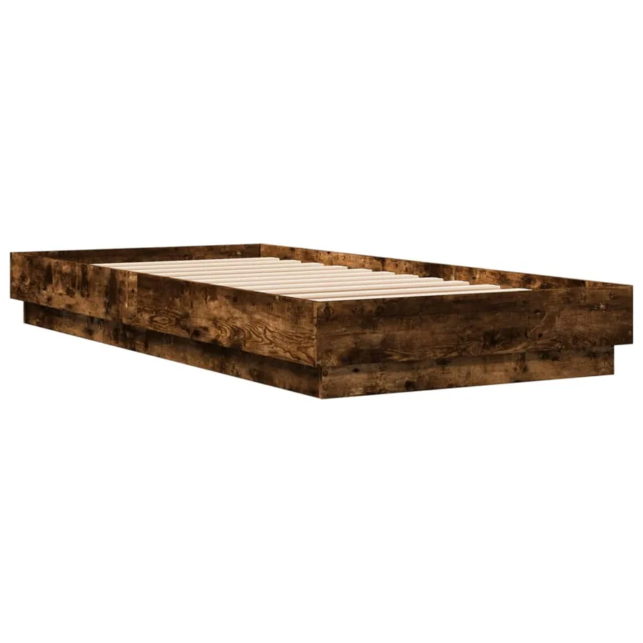 Cadre de lit sans matelas chêne fumé 100x200 cm bois ingénierie - 6