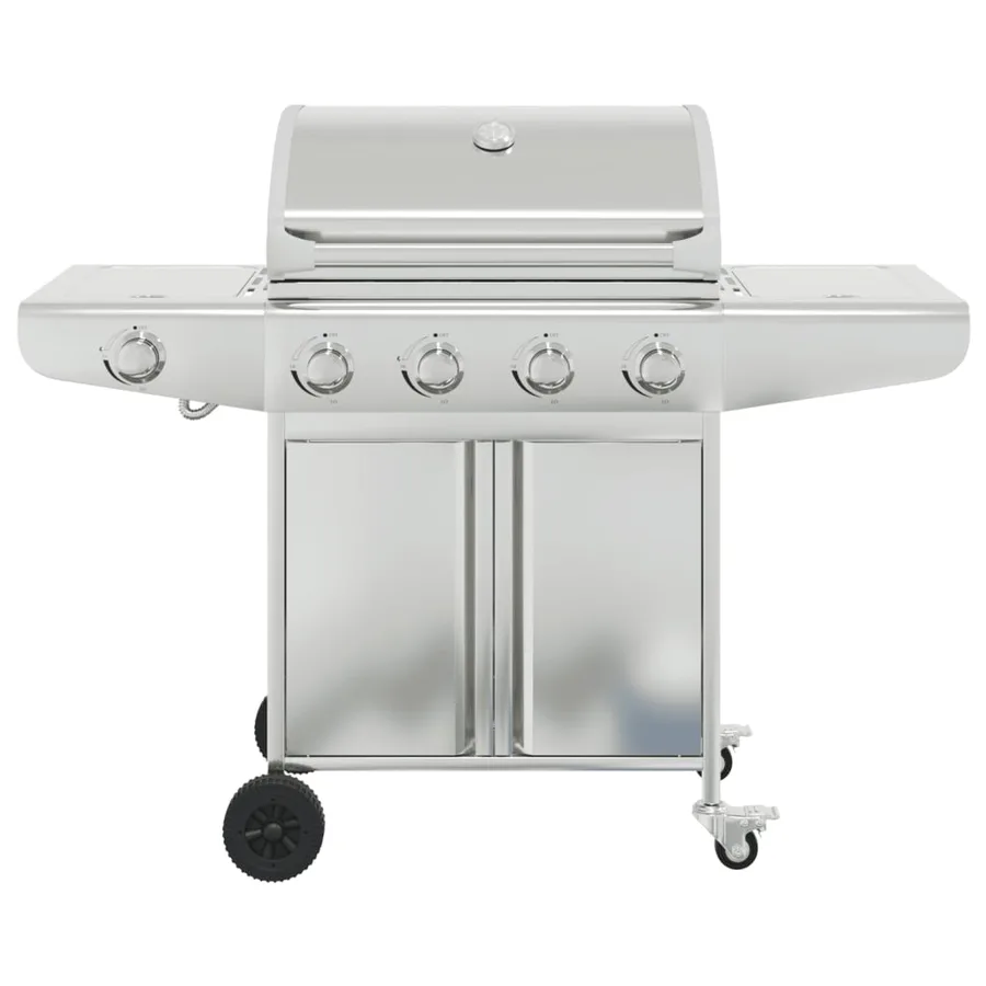 Barbecue à gaz avec 5 brûleurs argenté acier inoxydable - 3