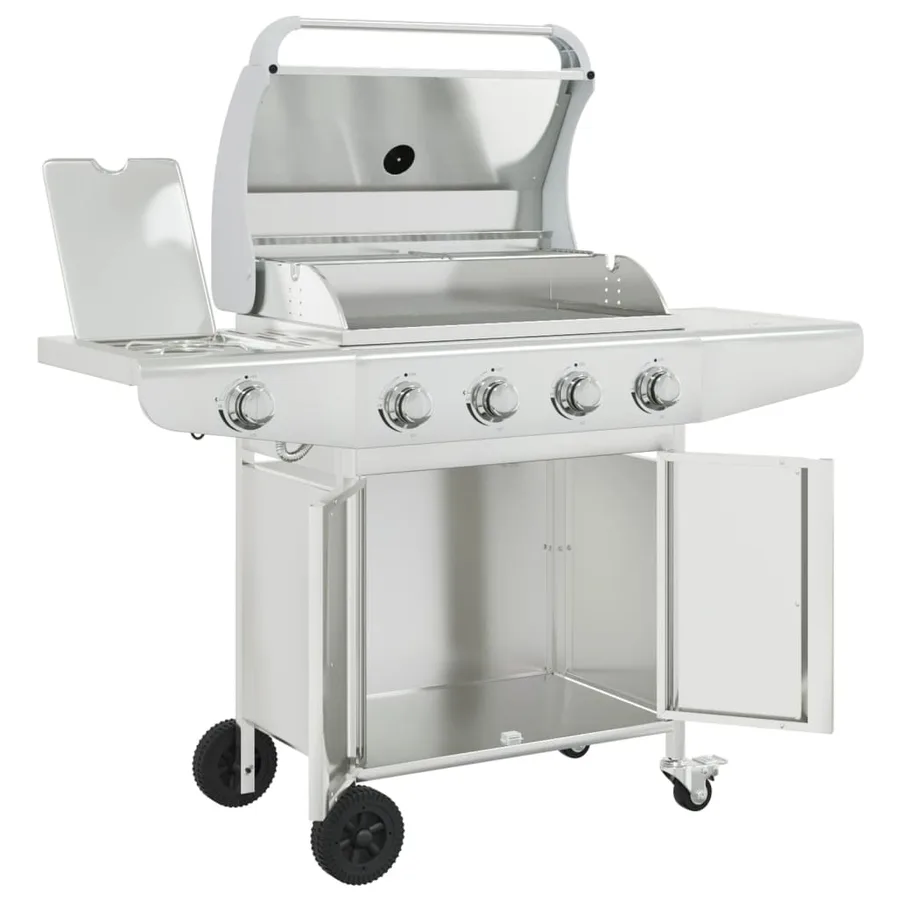 Barbecue à gaz avec 5 brûleurs argenté acier inoxydable - 6