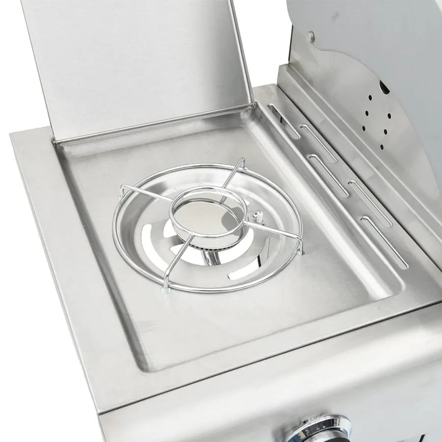Barbecue à gaz avec 5 brûleurs argenté acier inoxydable - 7