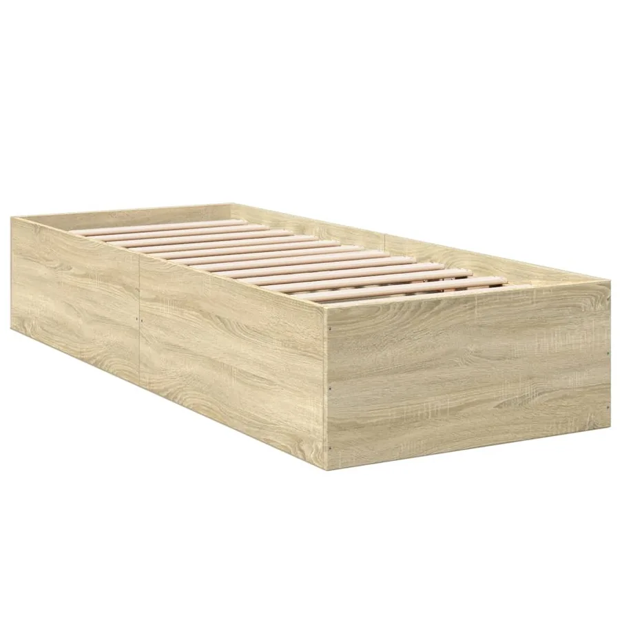 Cadre de lit sans matelas chêne sonoma 75x190 cm - 3