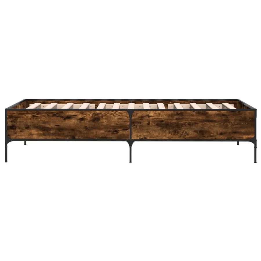 Cadre de lit sans matelas chêne fumé 90x200 cm - 5