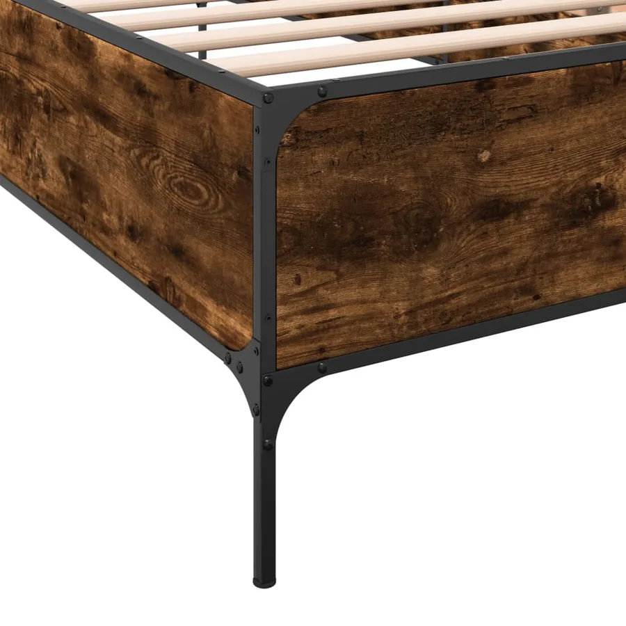 Cadre de lit sans matelas chêne fumé 90x200 cm - 7