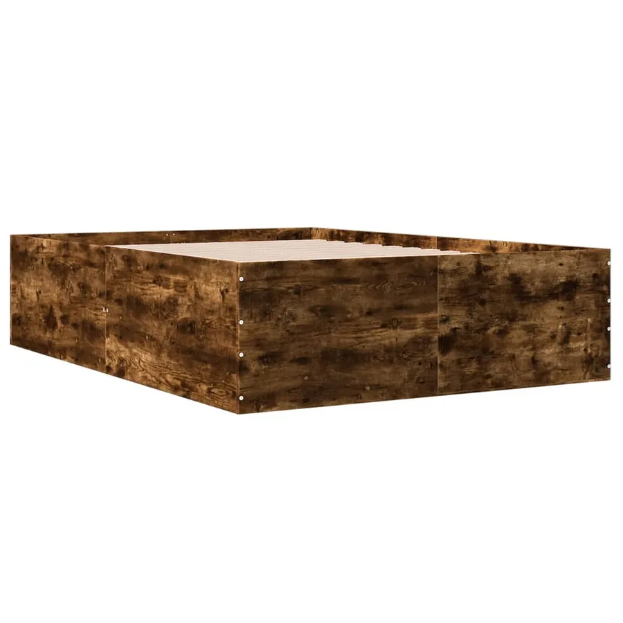 Cadre de lit sans matelas chêne fumé 120x190 cm - 3