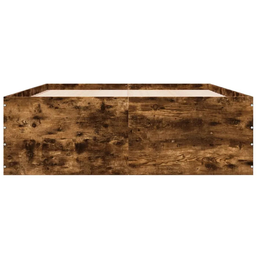 Cadre de lit sans matelas chêne fumé 120x190 cm - 4
