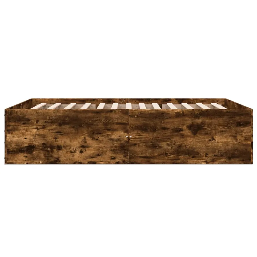 Cadre de lit sans matelas chêne fumé 120x190 cm - 5