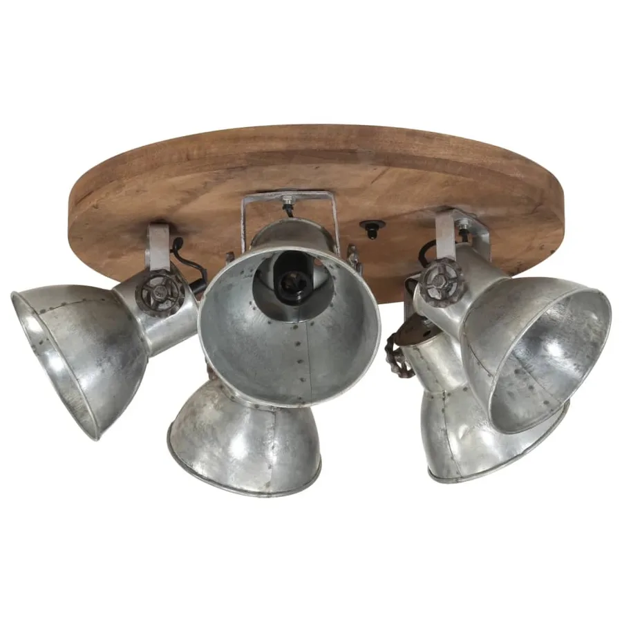 Plafonnier 25 W argent vintage 50x50x25 cm E27 - 2