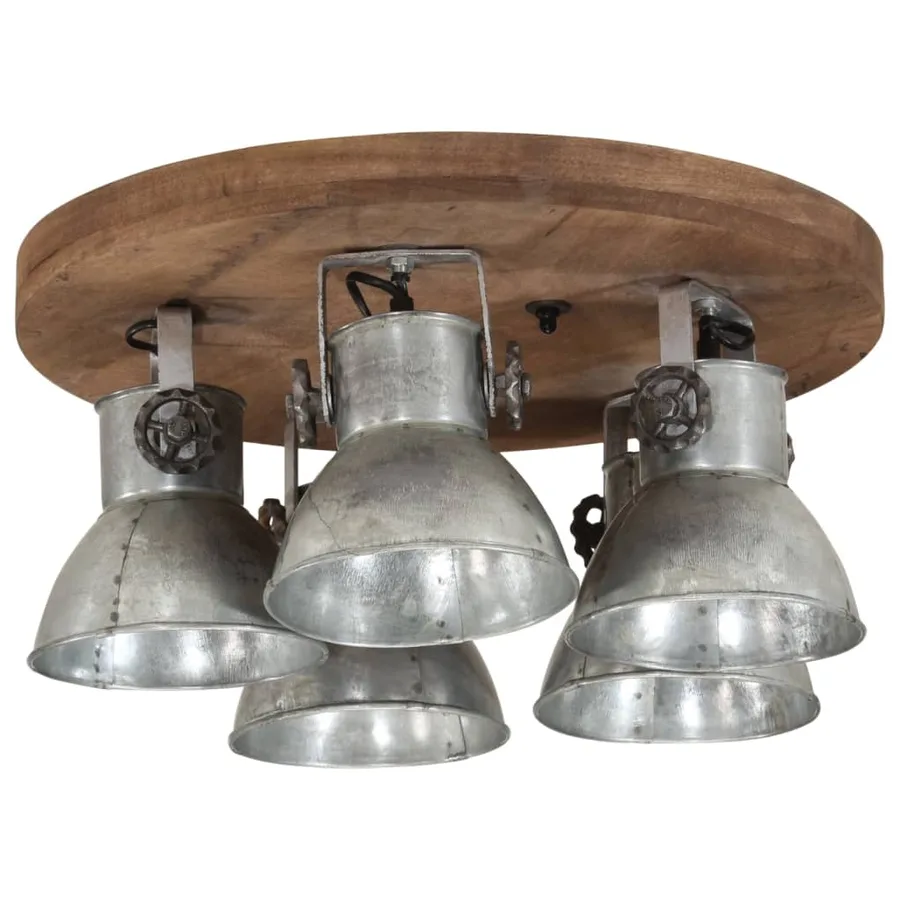 Plafonnier 25 W argent vintage 50x50x25 cm E27 - 3