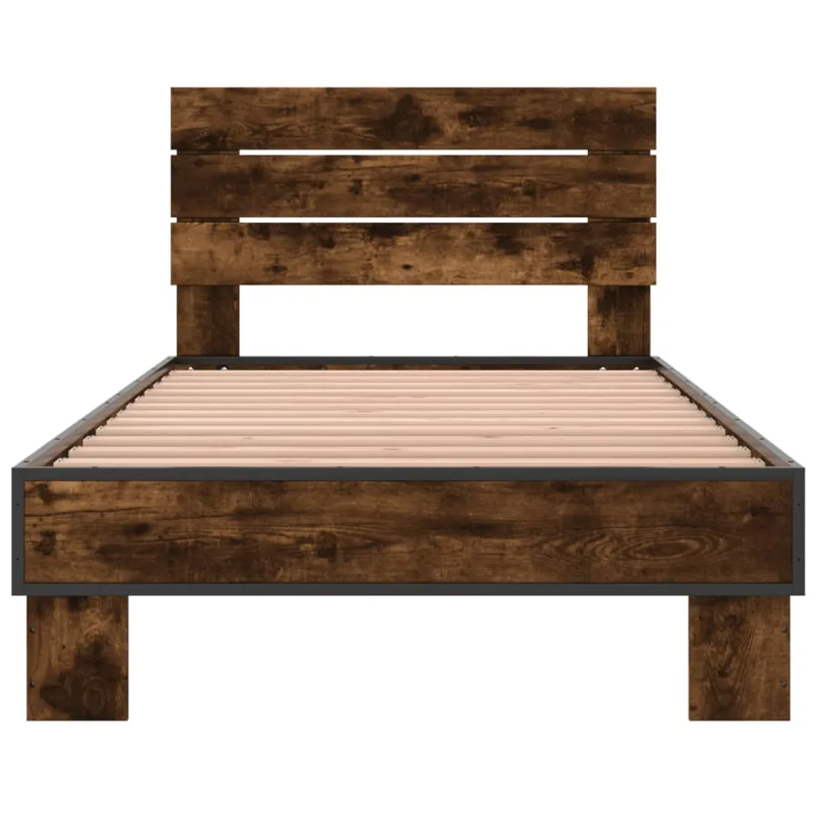 Cadre de lit sans matelas chêne fumé 100x200 cm - 4
