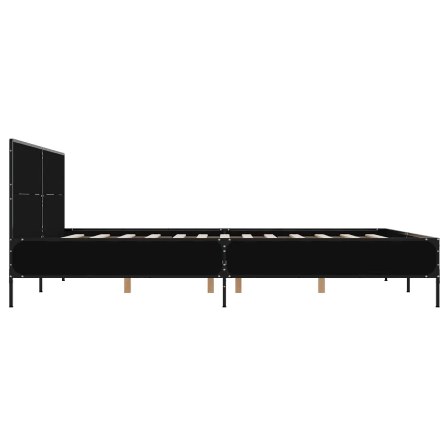 Cadre de lit sans matelas noir 135x190 cm - 5