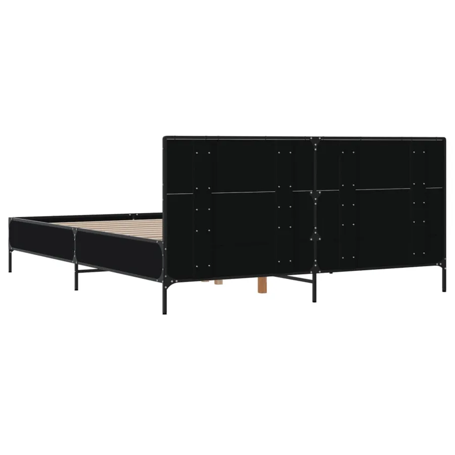 Cadre de lit sans matelas noir 135x190 cm - 6