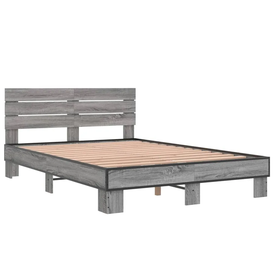 Cadre de lit sans matelas sonoma gris 120x200 cm - 3