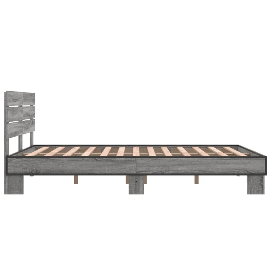Cadre de lit sans matelas sonoma gris 120x200 cm - 5