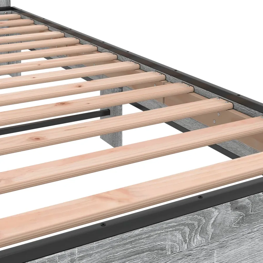 Cadre de lit sans matelas sonoma gris 120x200 cm - 7