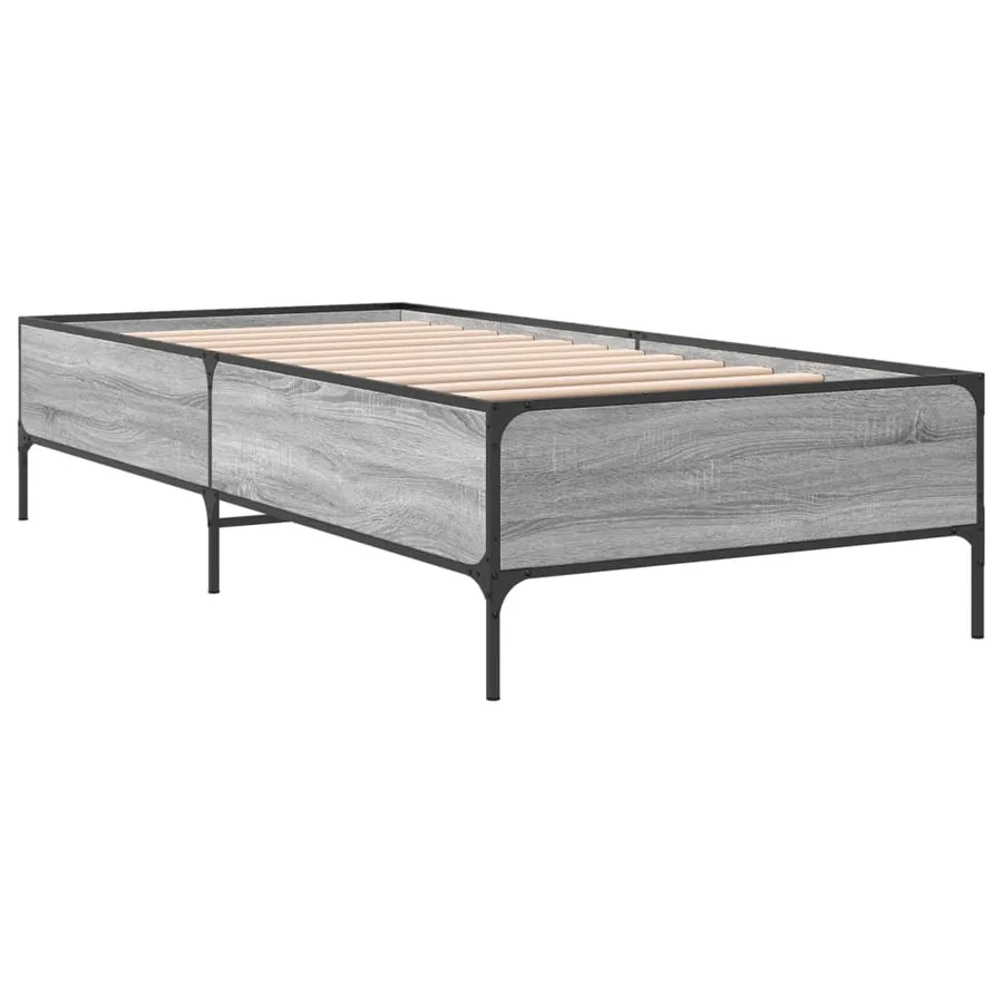 Cadre de lit sans matelas sonoma gris 90x190 cm - 6