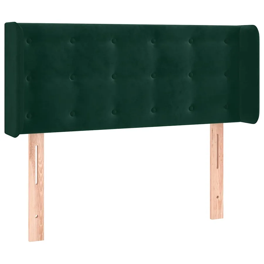Tête de lit avec oreilles Vert foncé 83x16x78/88 cm Velours - 2