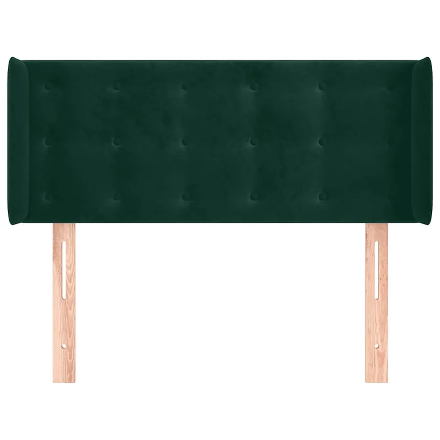 Tête de lit avec oreilles Vert foncé 83x16x78/88 cm Velours - 3