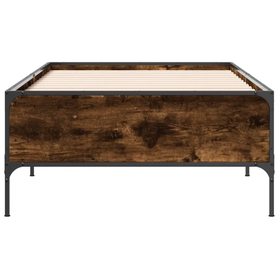 Cadre de lit sans matelas chêne fumé 100x200 cm - 4