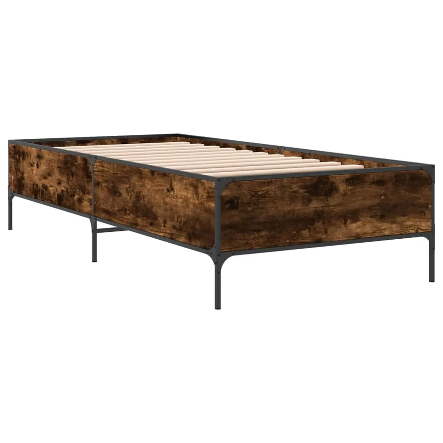 Cadre de lit sans matelas chêne fumé 100x200 cm - 6