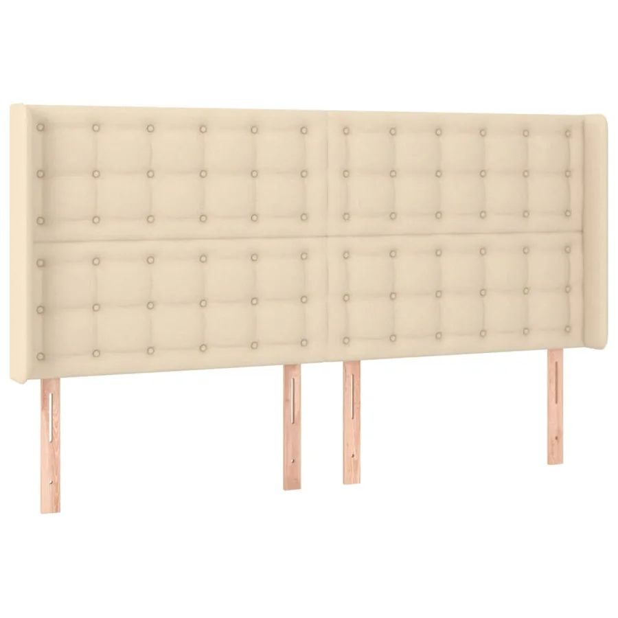 Tête de lit à LED Crème 203x16x118/128 cm Tissu - 3