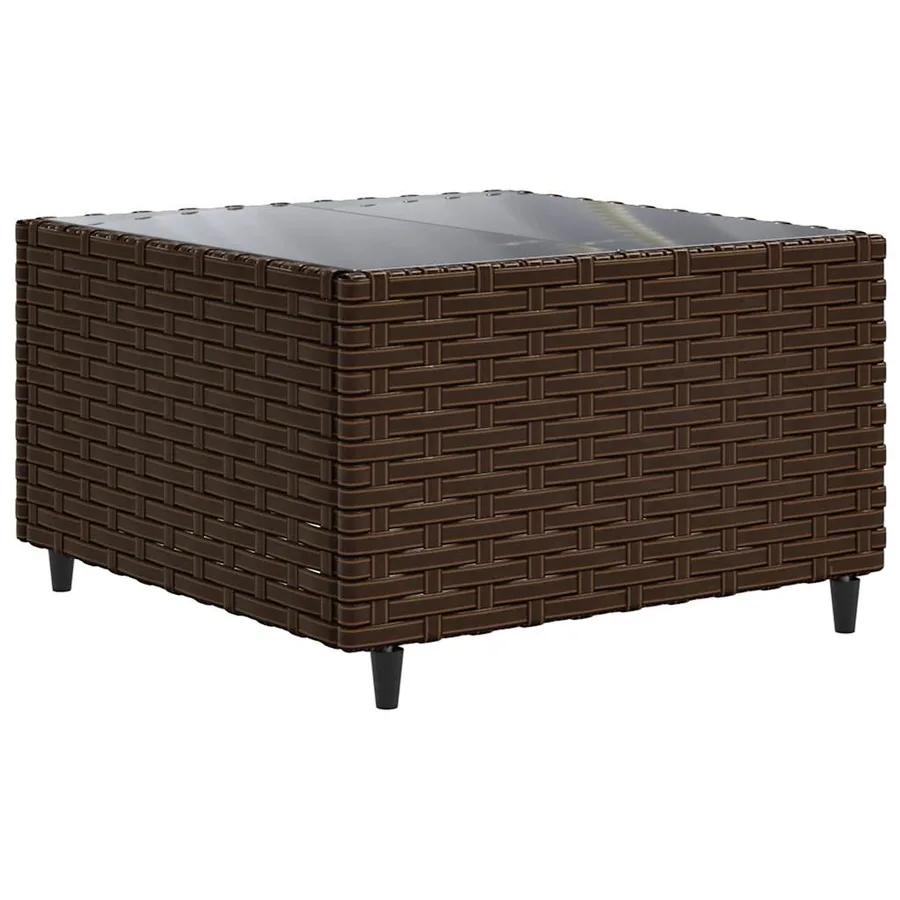 Salon de jardin avec coussins 7 pcs marron résine tressée - 5