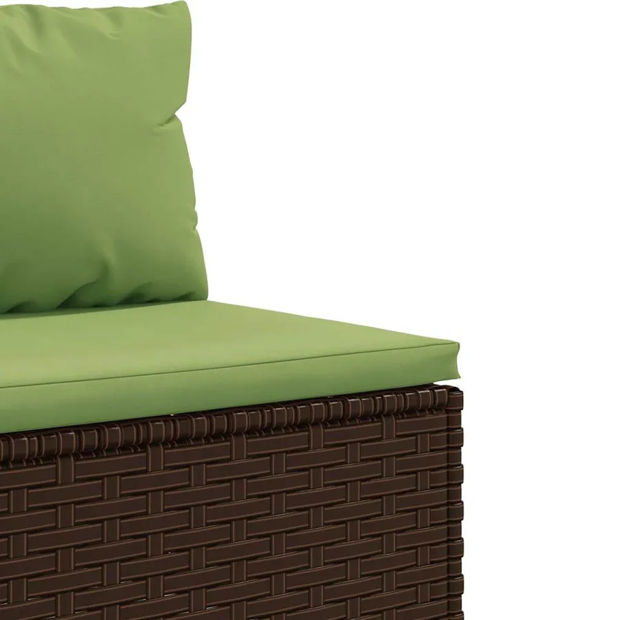 Salon de jardin avec coussins 7 pcs marron résine tressée - 7