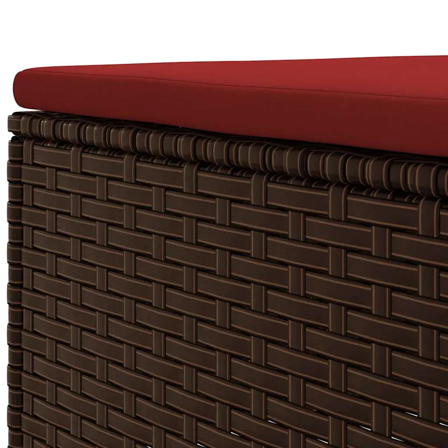 Salon de jardin 6 pcs avec coussins Marron Résine tressée - 11