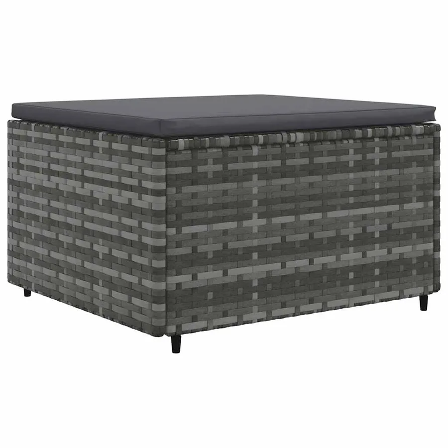 Salon de jardin 6 pcs avec coussins Gris Résine tressée - 5