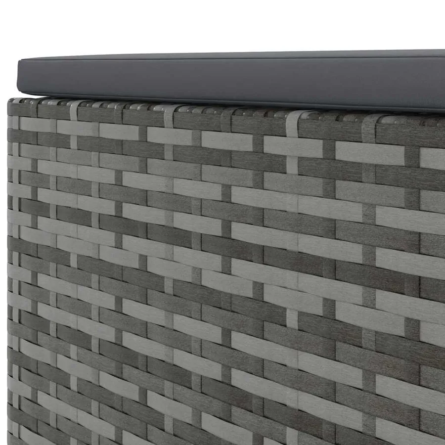 Salon de jardin 6 pcs avec coussins Gris Résine tressée - 8