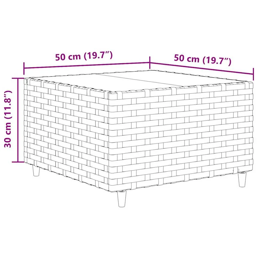 Salon de jardin avec coussins 7 pcs marron résine tressée - 16