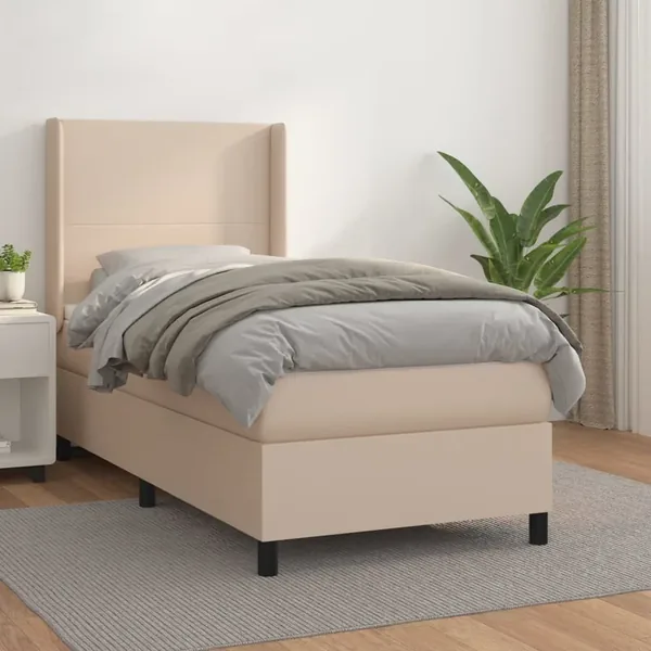 Sommier à lattes de lit avec matelas Cappuccino 90x200 cm