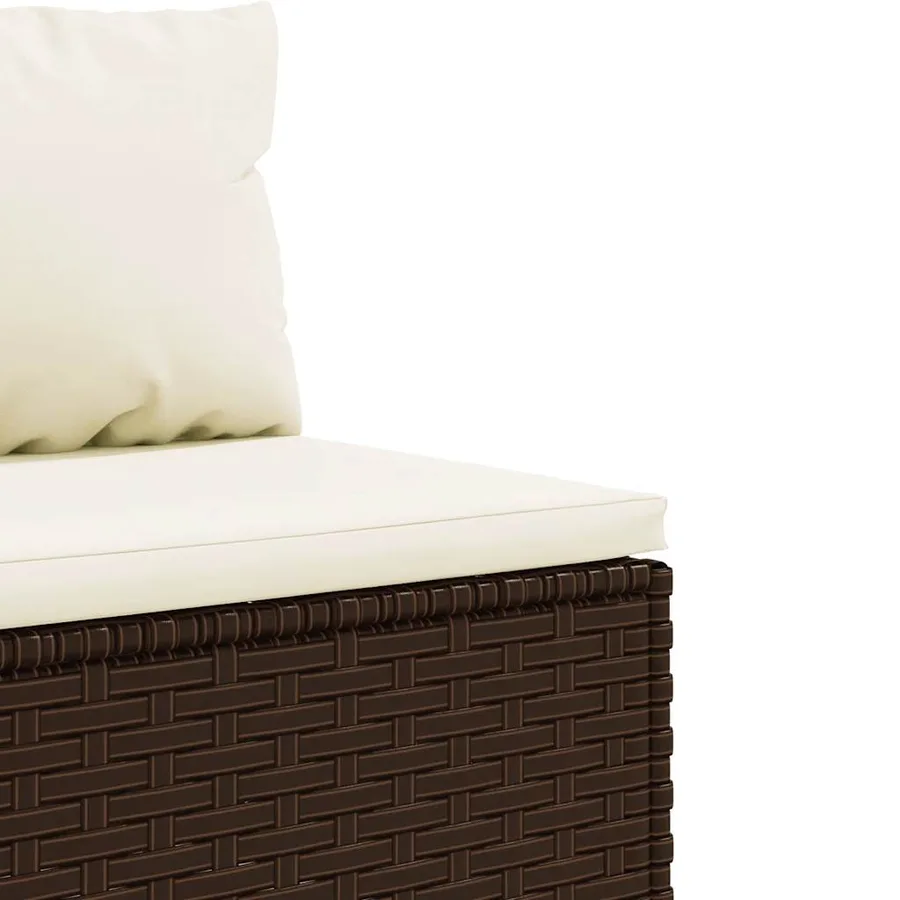 Salon de jardin 6 pcs avec coussins Marron Résine tressée - 6