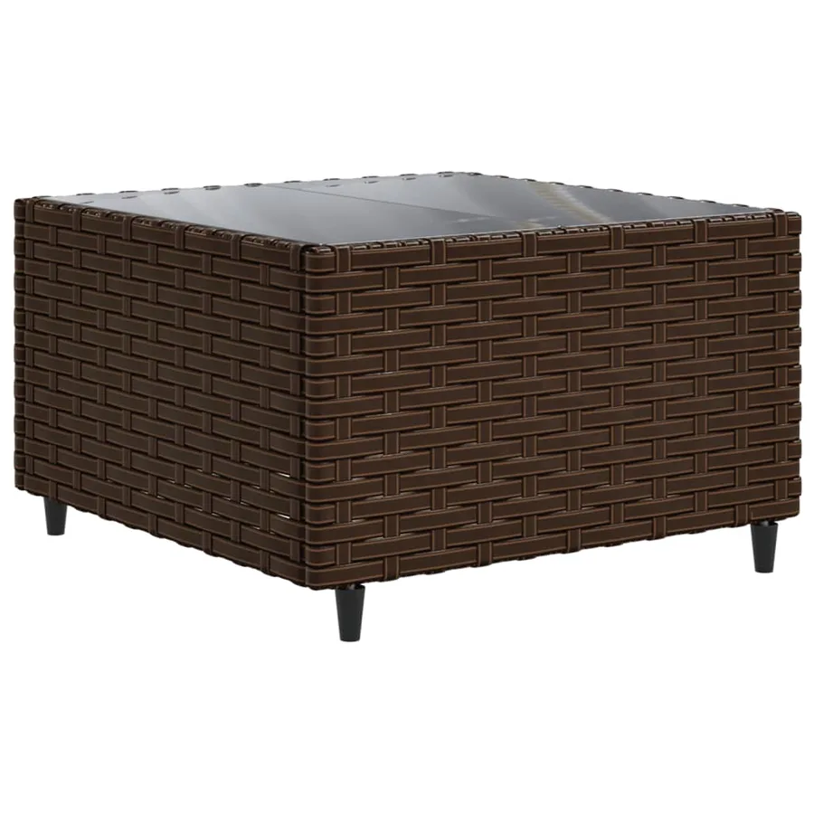 Salon de jardin 10 pcs avec coussins marron résine tressée - 5