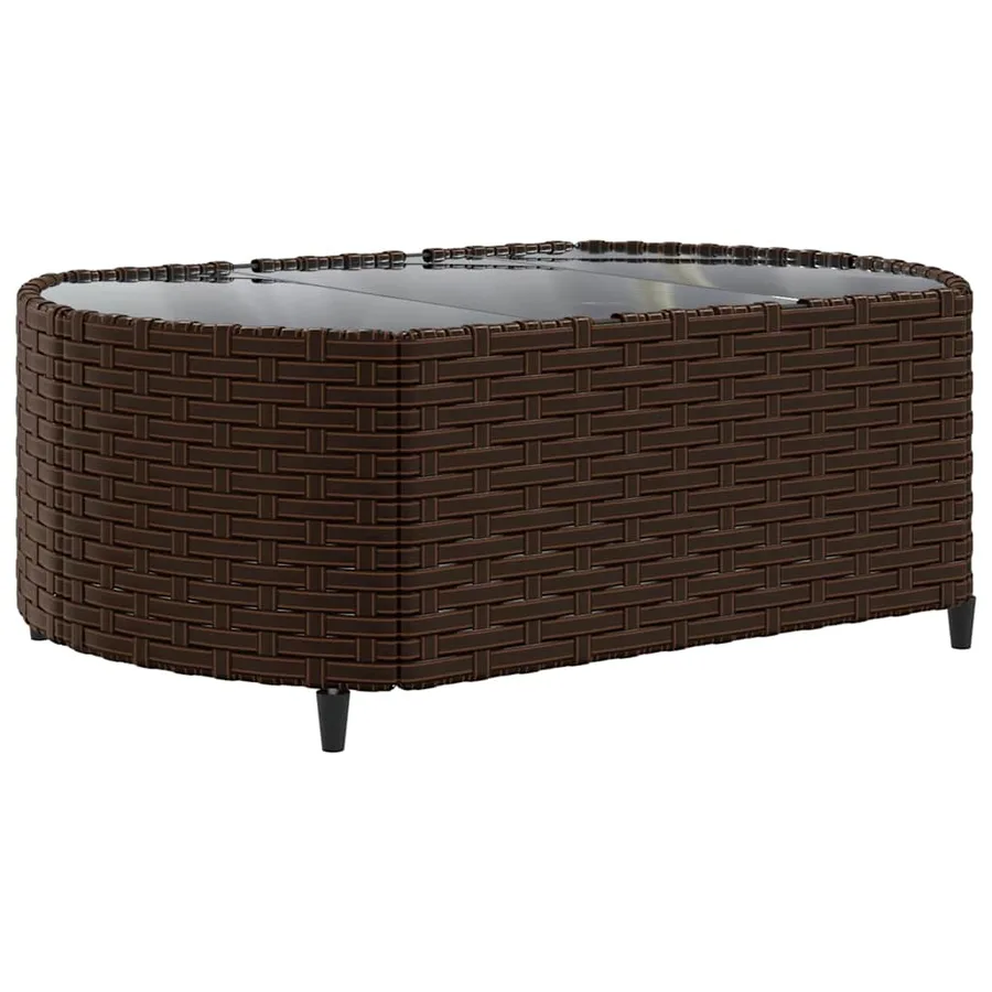Salon de jardin 4 pcs avec coussins marron résine tressée - 5