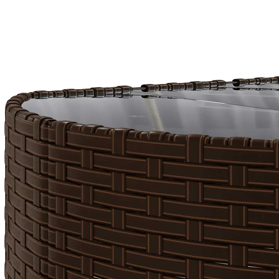 Salon de jardin 4 pcs avec coussins marron résine tressée - 8