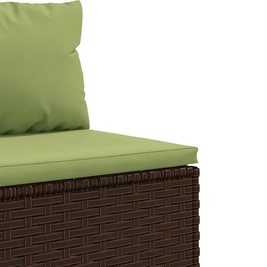 Salon de jardin avec coussins 6 pcs marron résine tressée - 8