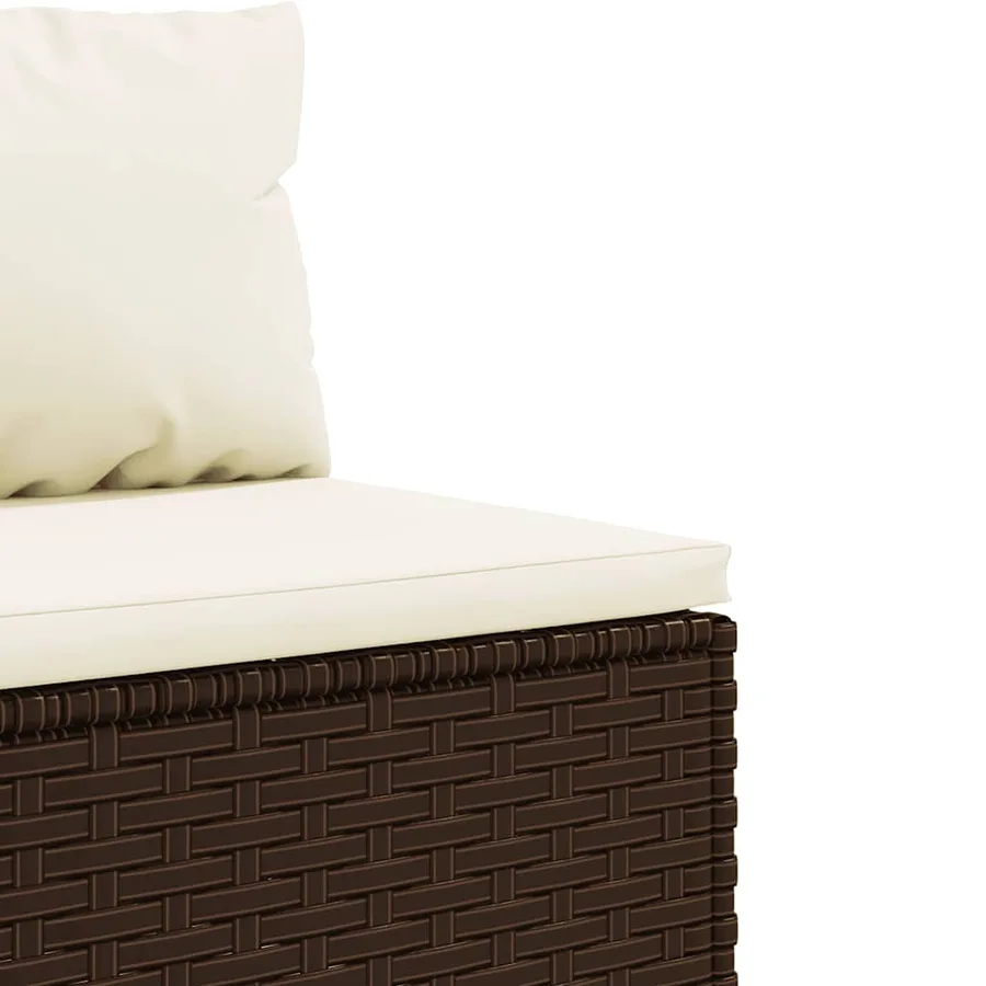 Salon de jardin 8 pcs avec coussins marron résine tressée - 7