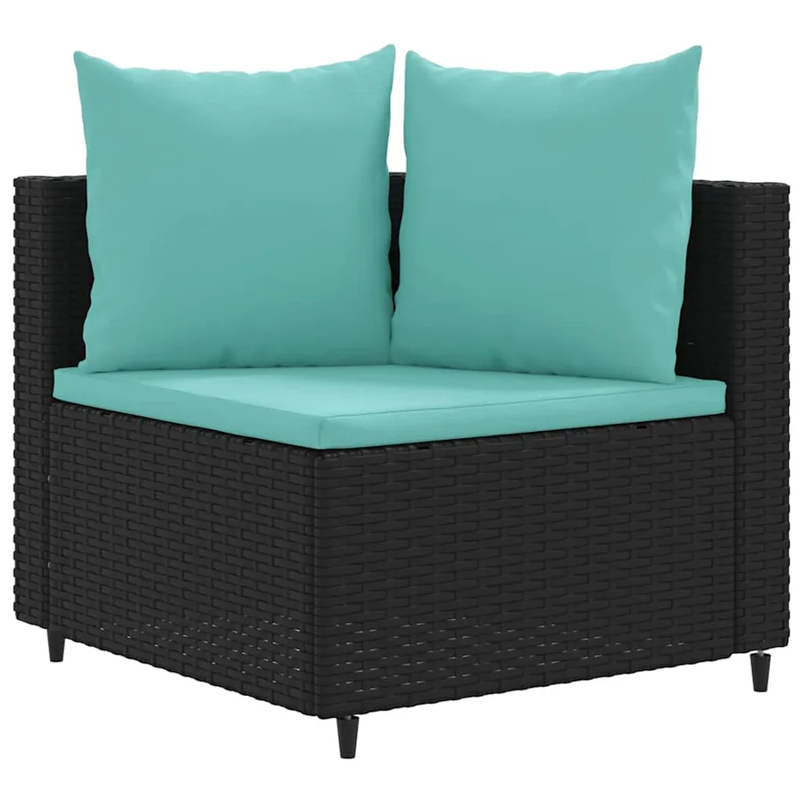 Salon de jardin 7 pcs avec coussins noir résine tressée 63 x 63 x 57,5 cm - 51,8 kg - 3