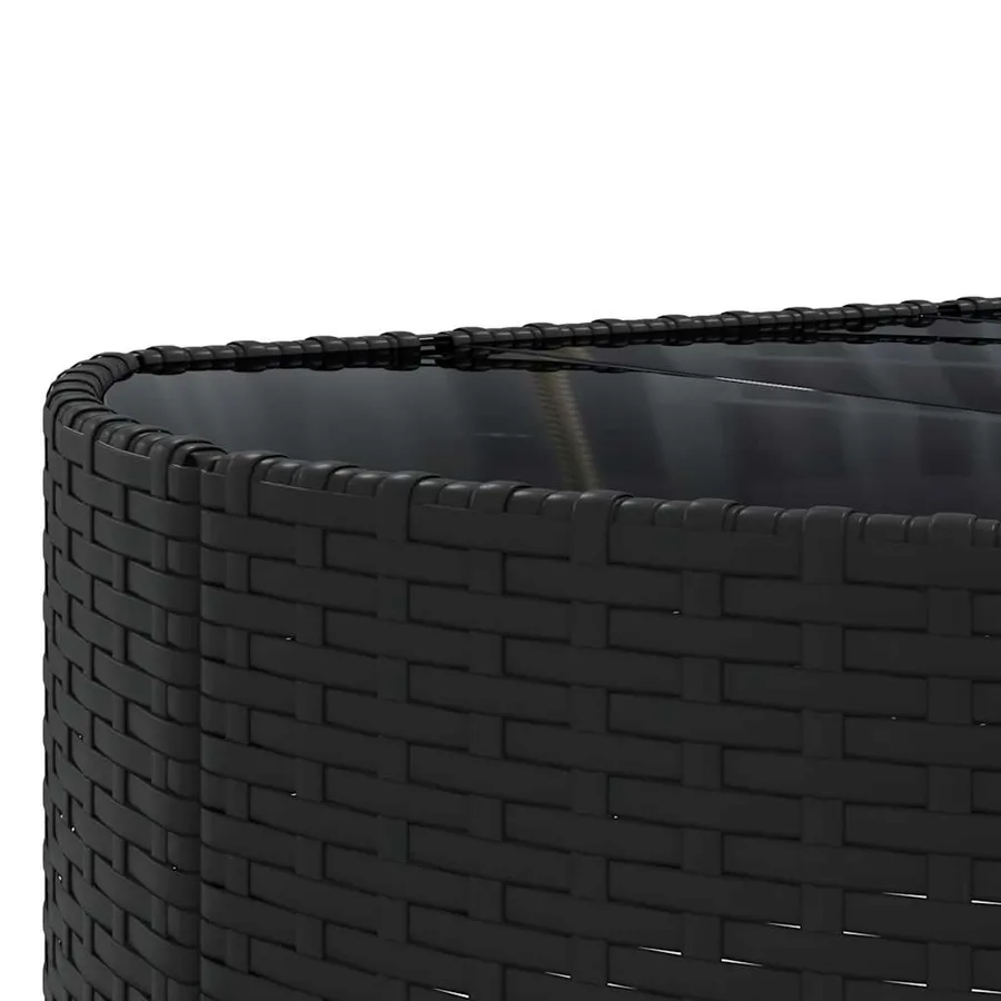 Salon de jardin 7 pcs avec coussins noir résine tressée 63 x 63 x 57,5 cm - 51,8 kg - 8