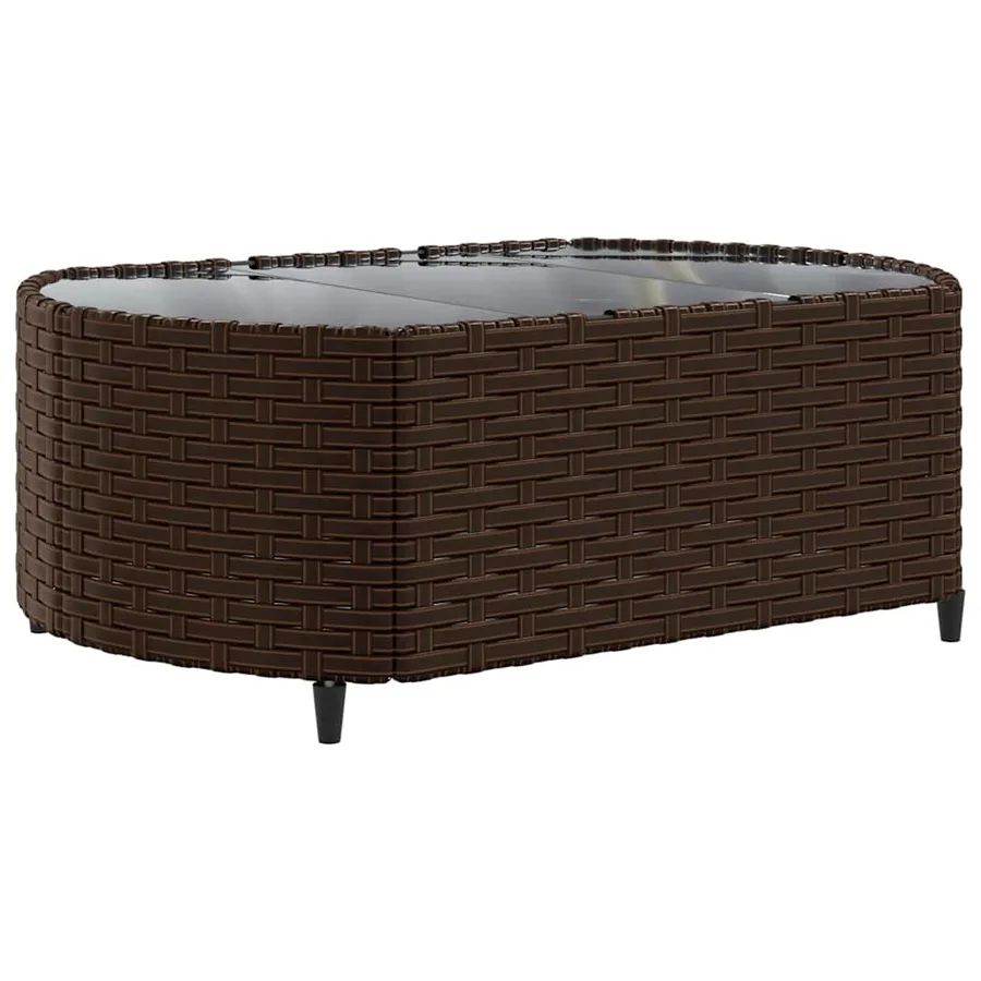 Salon de jardin avec coussins 9 pcs marron résine tressée - 5