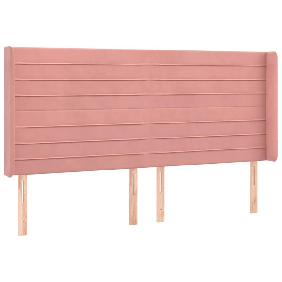 Tête de lit avec oreilles Rose 163x16x118/128 cm Velours - 2