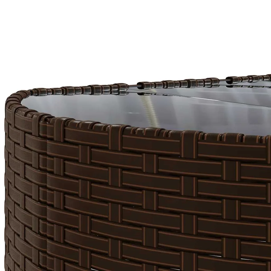 Salon de jardin 10 pcs avec coussins marron résine tressée - 9