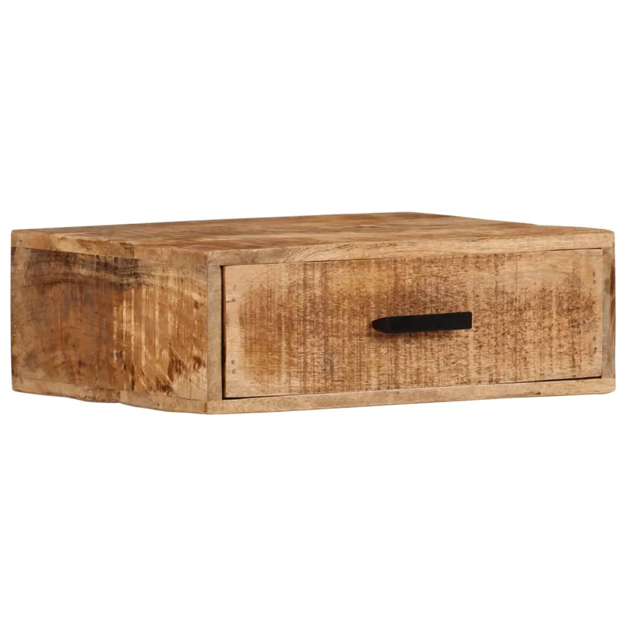 Table de chevet murale 40x30x13,5 cm bois de manguier massif - 11