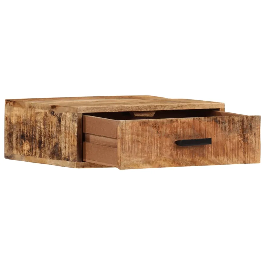 Table de chevet murale 40x30x13,5 cm bois de manguier massif - 2