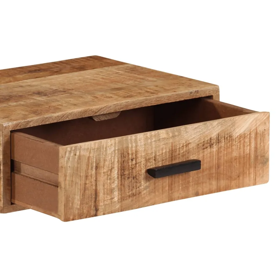 Table de chevet murale 40x30x13,5 cm bois de manguier massif - 6