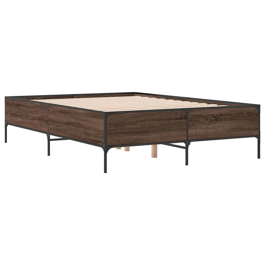 Cadre de lit sans matelas chêne marron 140x200 cm - 3