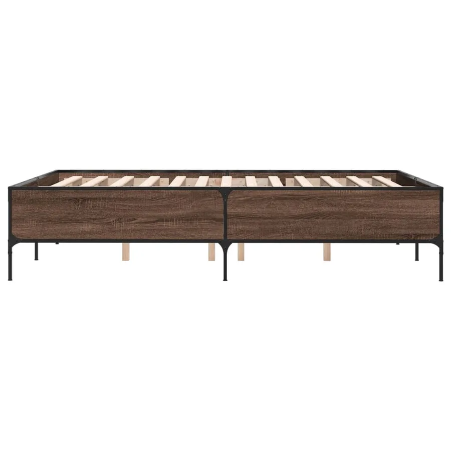 Cadre de lit sans matelas chêne marron 140x200 cm - 5