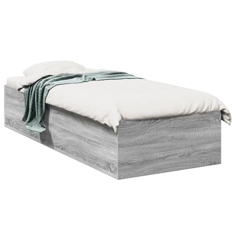 Cadre de lit sans matelas sonoma gris 100x200 cm - 2