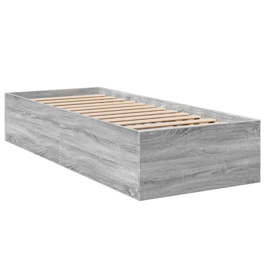 Cadre de lit sans matelas sonoma gris 100x200 cm - 3