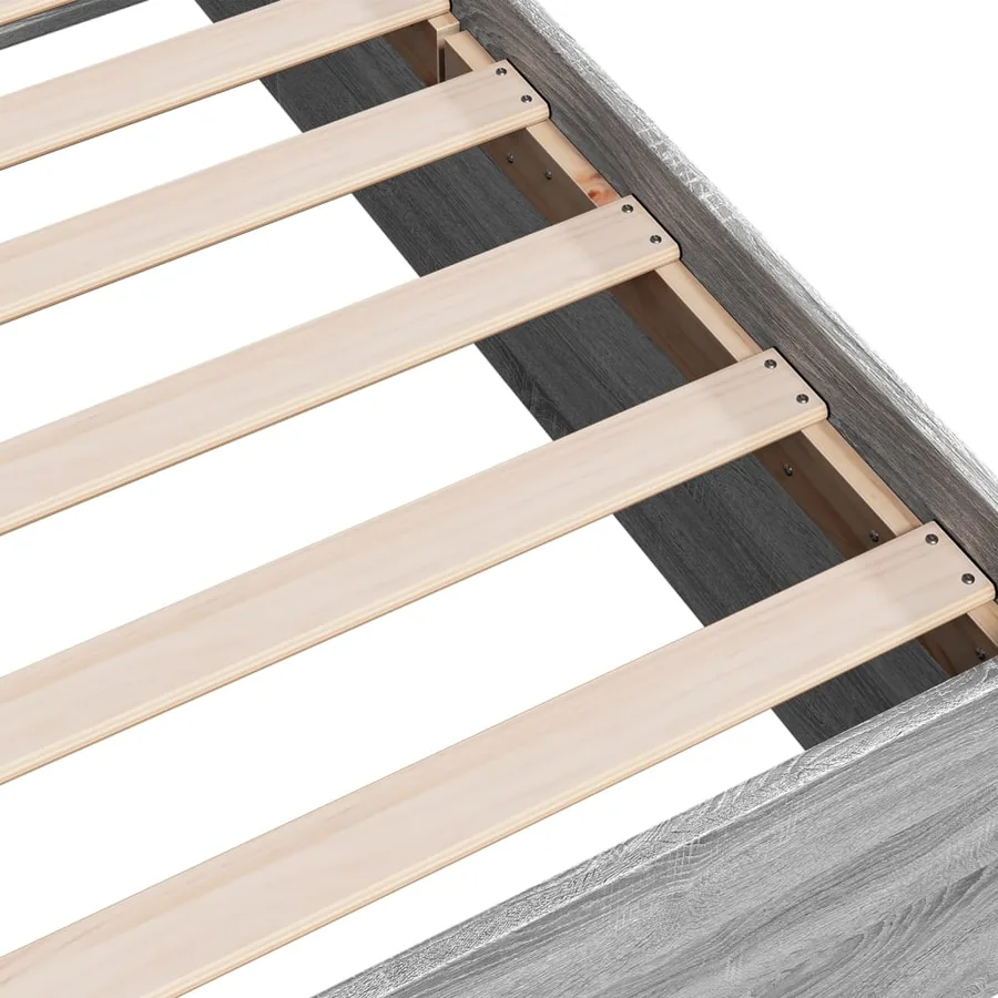 Cadre de lit sans matelas sonoma gris 100x200 cm - 7
